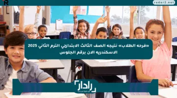 «فرحة الطلاب» نتيجة الصف الثالث الابتدائي الترم الثاني 2025 الإسكندرية الآن برقم الجلوس